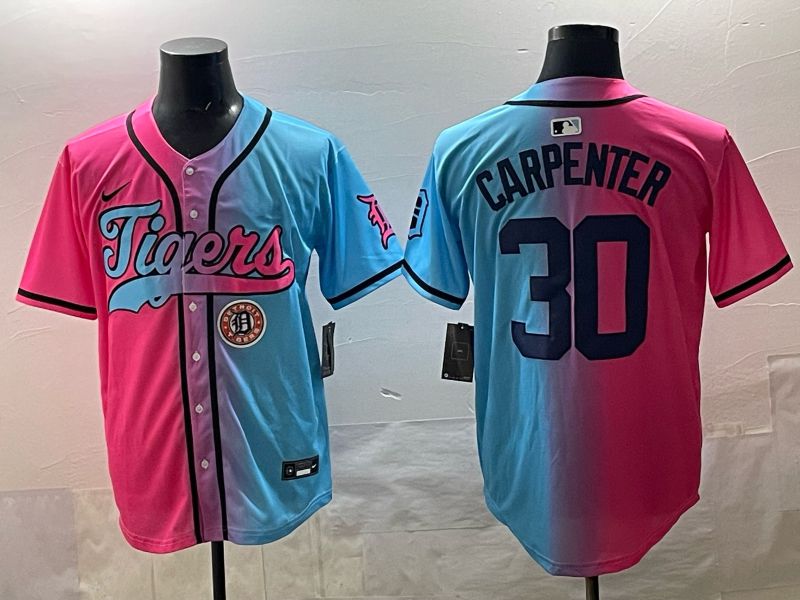Men 2025 Detroit Tigers #30 Carpenter Blue pink Game Nike MLB Jersey style 08->detroit tigers->MLB Jersey